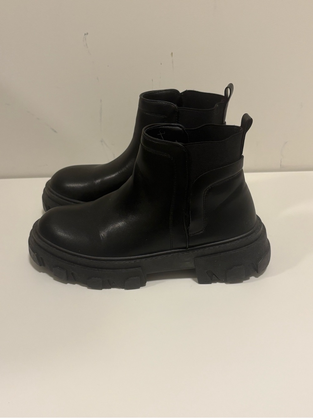 Call It Spring Black Chunky Chelsea Ankle Boots